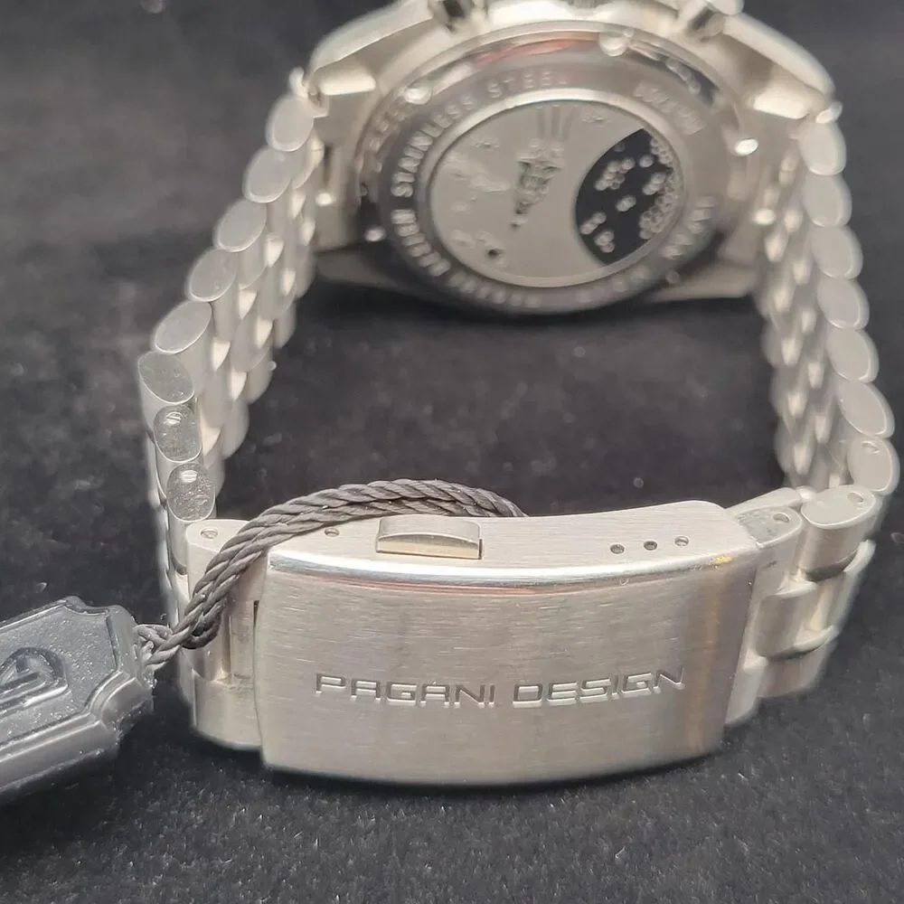 Pagani-design Men's Silver and Black Watch